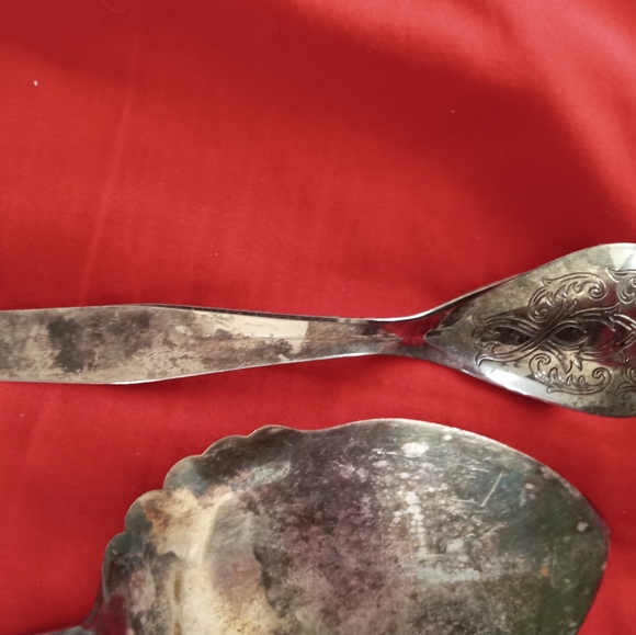 Antique silver plated serving ware vintage petina - Picture 4 of 8